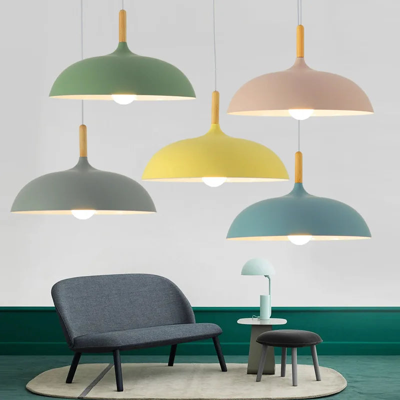 Oak Wood Pendant Light for Nordic Interiors