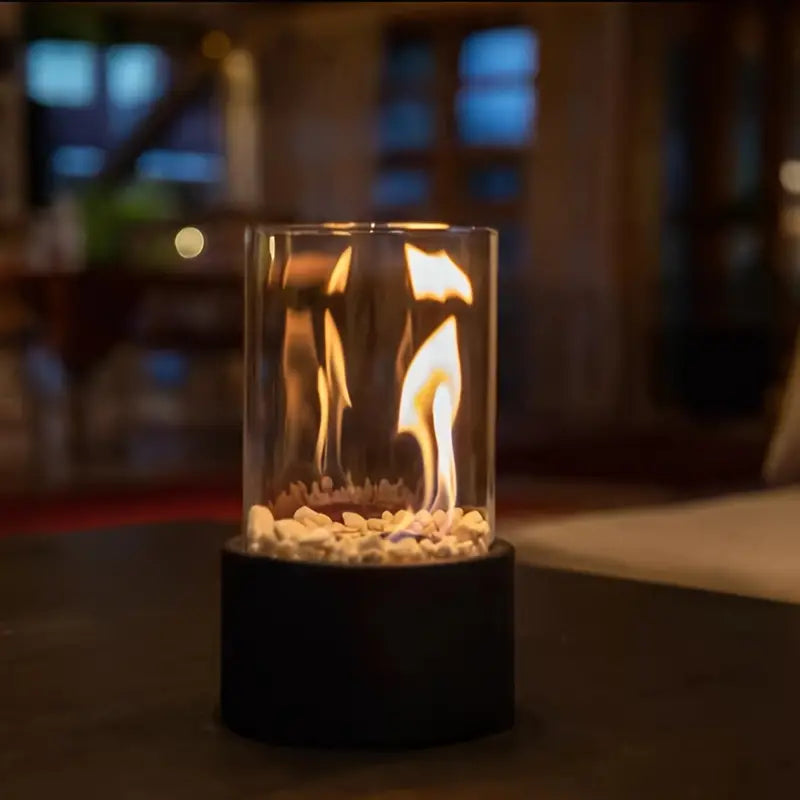 Odorless Heat in an Elegant Portable Tabletop Fireplace