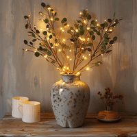 Olive Branch with Fairy Lights Glowing