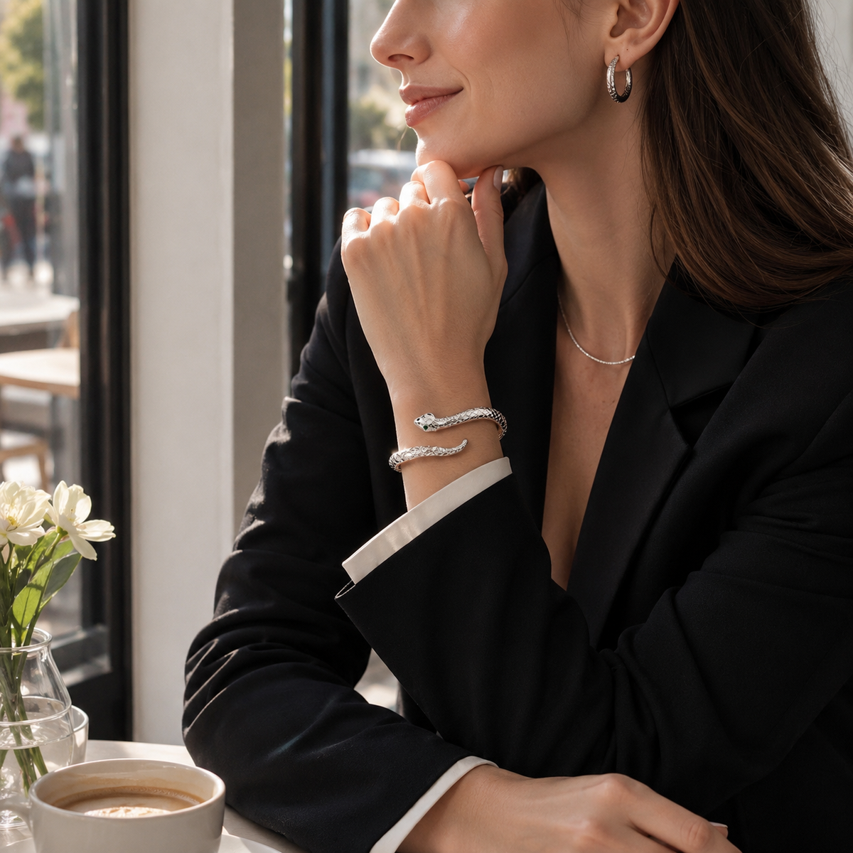Open Coil Serpent Wrap Bangle