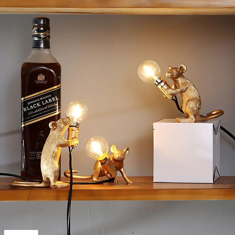 Original Designer Mouse Lamp for Tabletop or Shelf