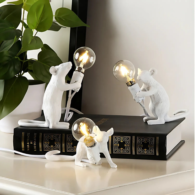 Original Designer Mouse Lamp for Tabletop or Shelf