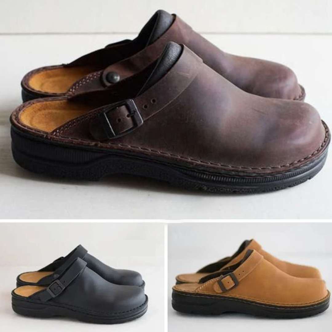 Orthopedic Leather Clogs for Autumn