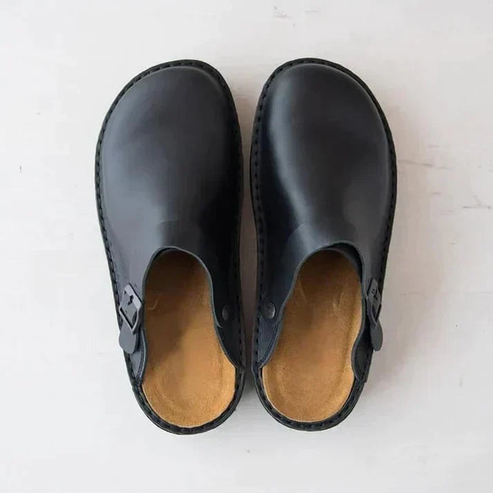Orthopedic Leather Clogs for Autumn