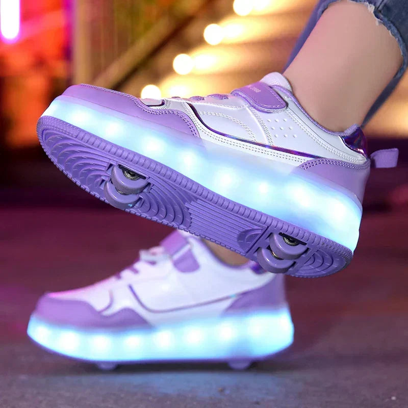 Orthopedic LED Roller Sneakers with Adjustable Wheels and Lights