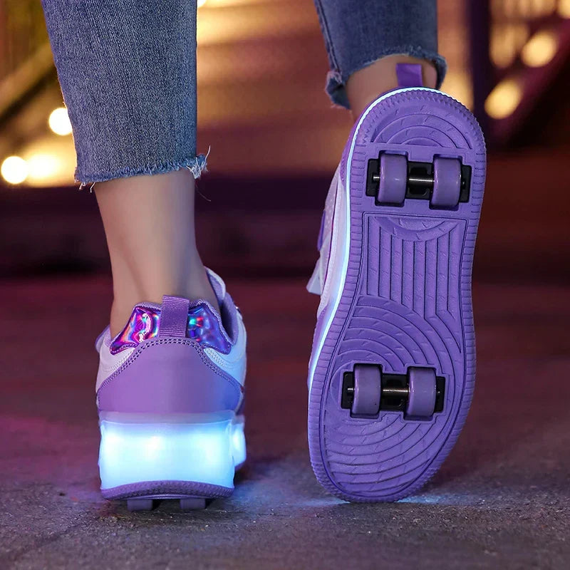 Orthopedic LED Roller Sneakers with Adjustable Wheels and Lights