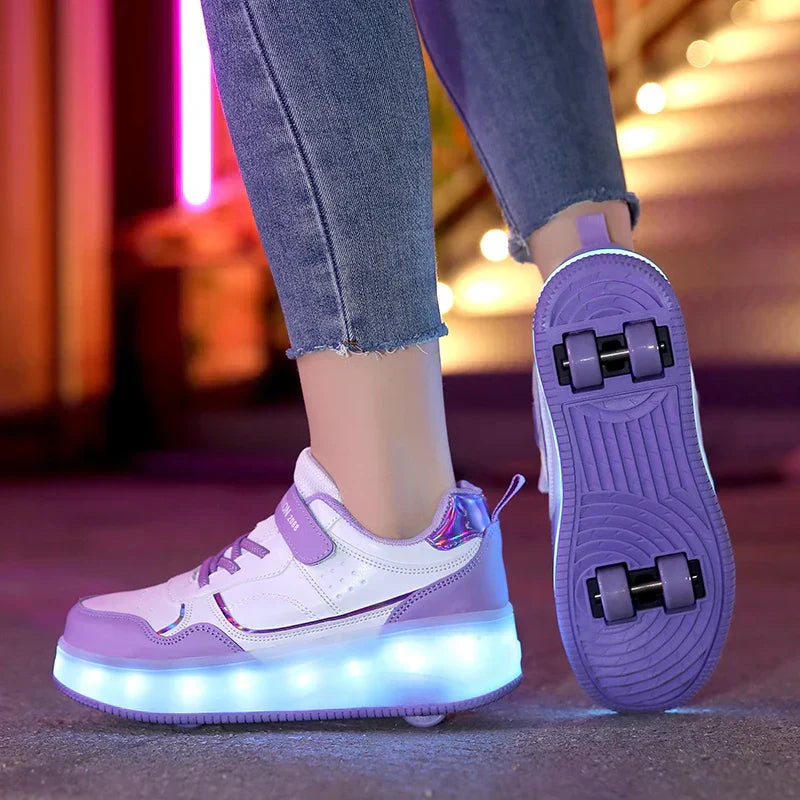 Orthopedic LED Roller Sneakers with Adjustable Wheels and Lights