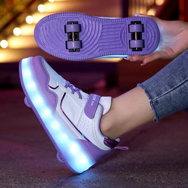 Orthopedic LED Roller Sneakers with Adjustable Wheels and Lights