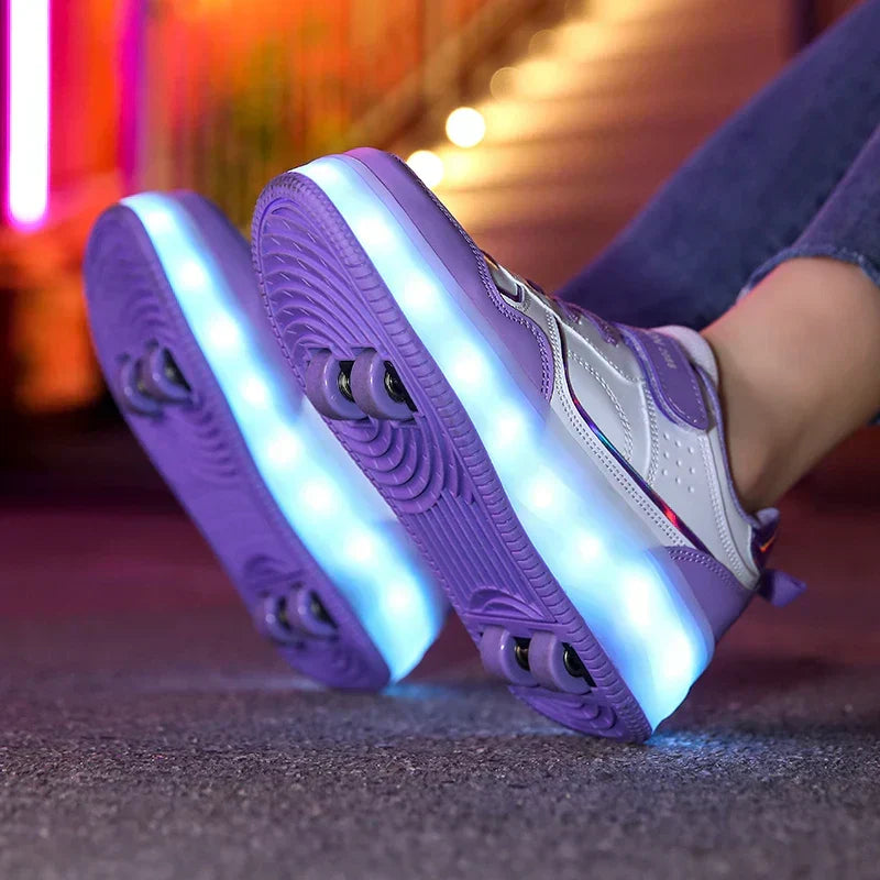 Orthopedic LED Roller Sneakers with Adjustable Wheels and Lights