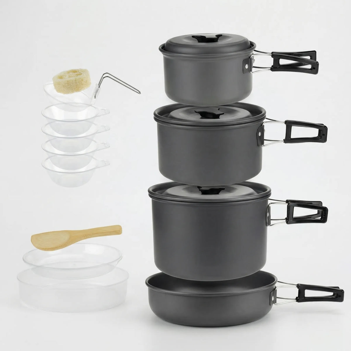 Outdoor Camping Cookware Set - Stackable Design