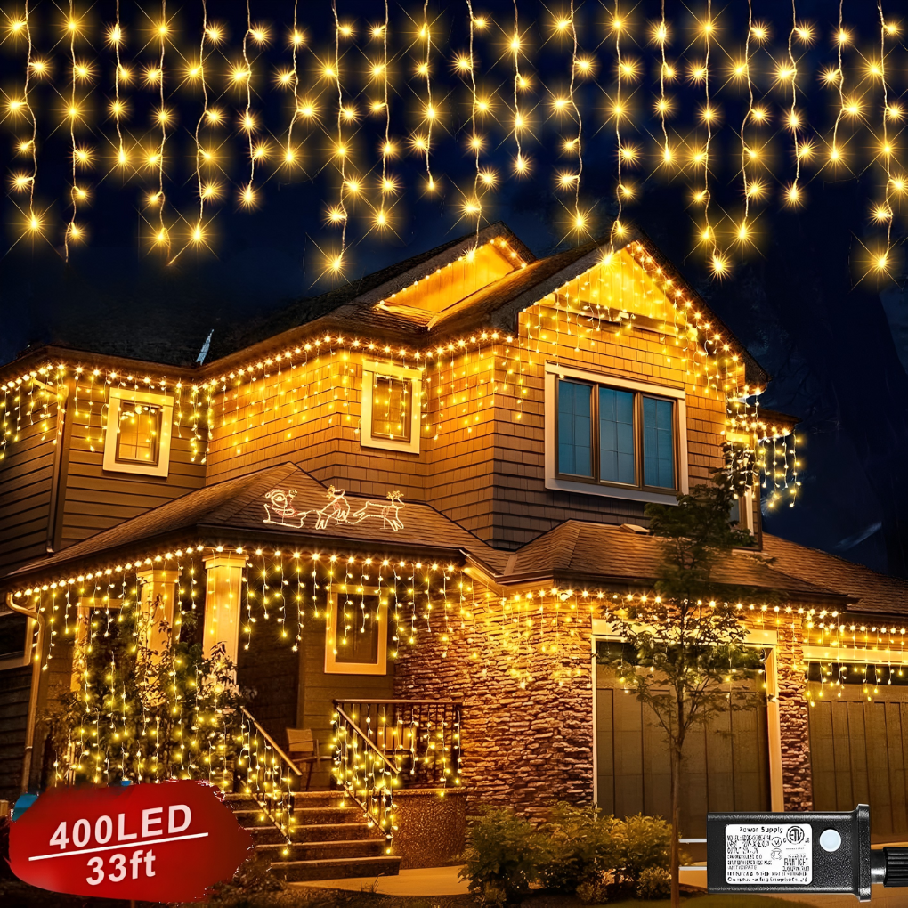 Outdoor Curtain Lights (Plug-Free)