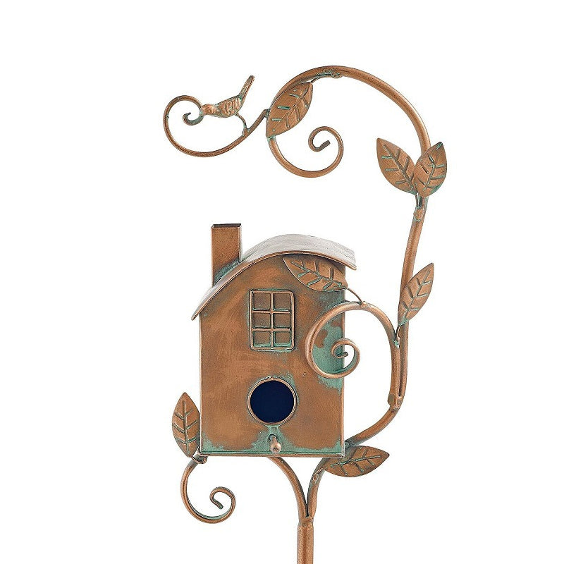 Outdoor Decorative Metal Birdhouse Garden Stakes