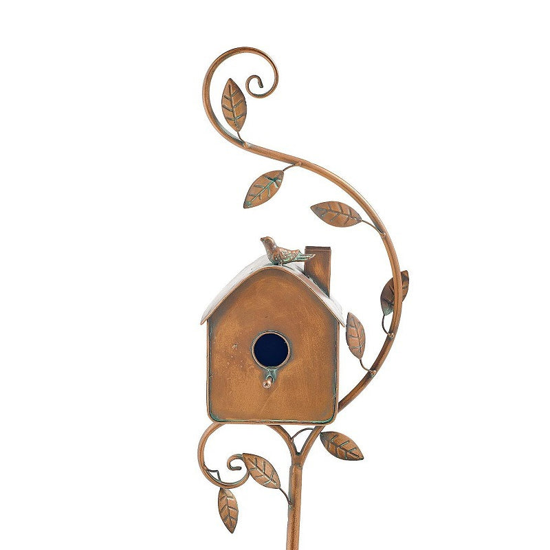 Outdoor Decorative Metal Birdhouse Garden Stakes