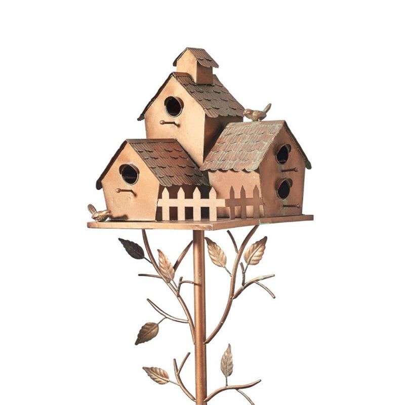 Outdoor Decorative Metal Birdhouse Garden Stakes