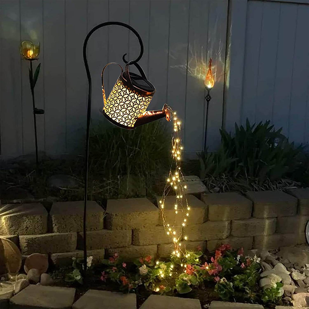 Outdoor Solar LED Waterfall Garden Light Decor