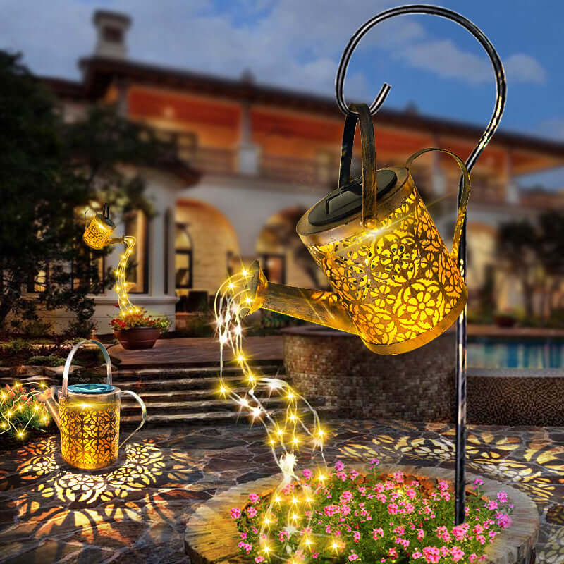 Outdoor Solar LED Waterfall Garden Light Decor