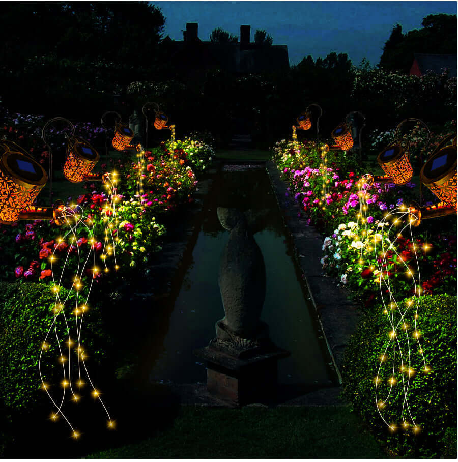 Outdoor Solar LED Waterfall Garden Light Decor