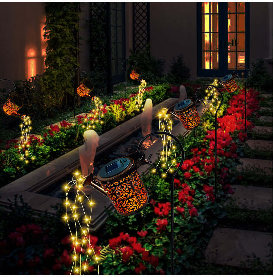 Outdoor Solar LED Waterfall Garden Light Decor