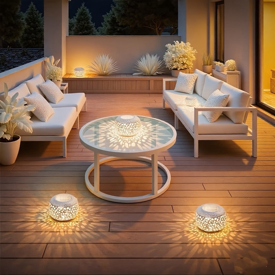 Outdoor Solar Table Lamp - Atmospheric Solar Table Light for Outdoors