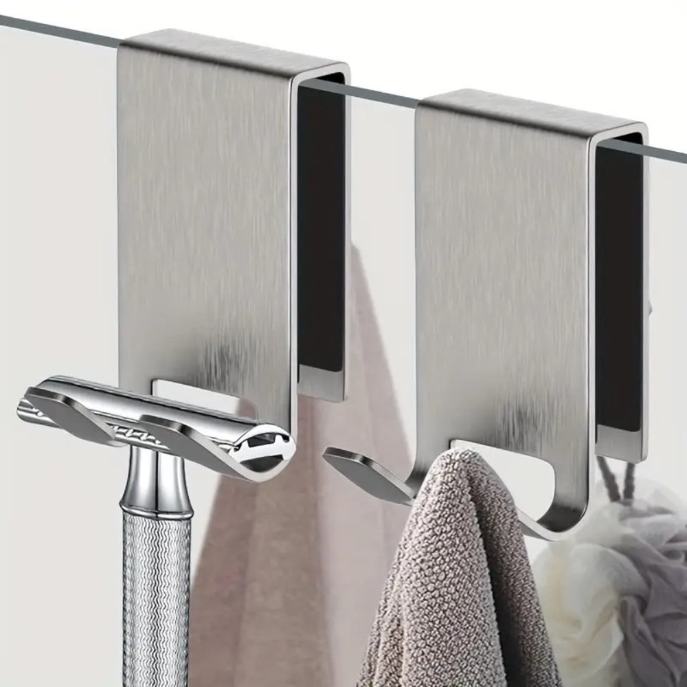 Over-the-Glass Stainless Steel Shower Door Hooks