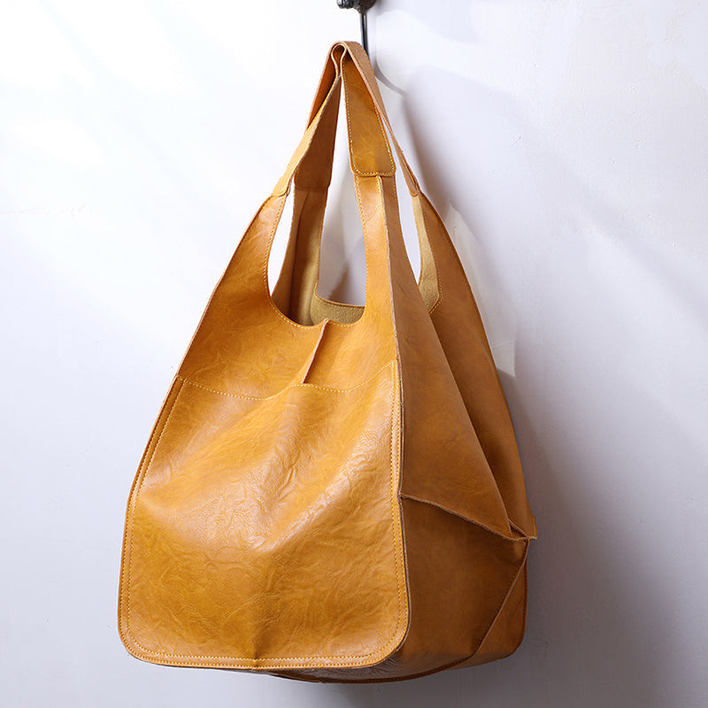 Oversized Leather Weekend Bag