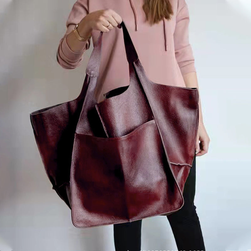 Oversized Leather Weekend Bag