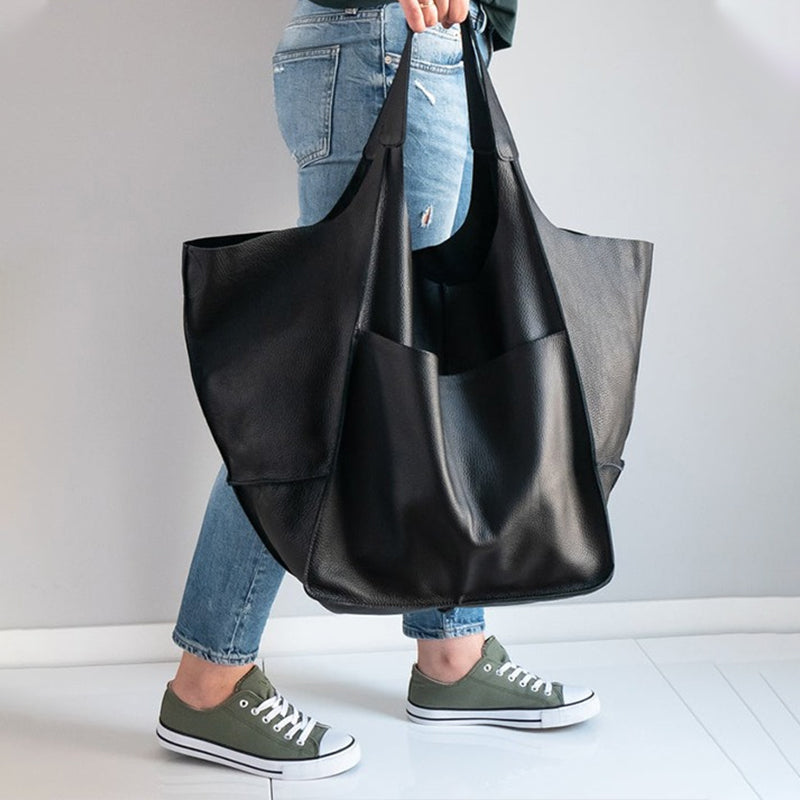 Oversized Leather Weekend Bag