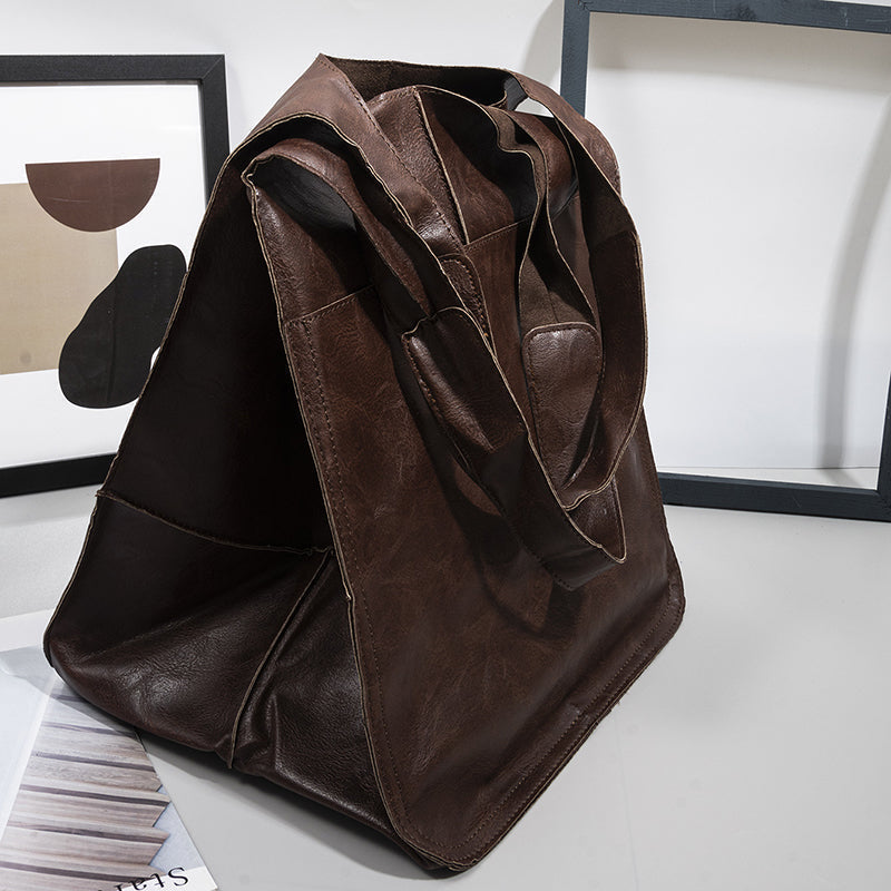 Oversized Leather Weekend Bag