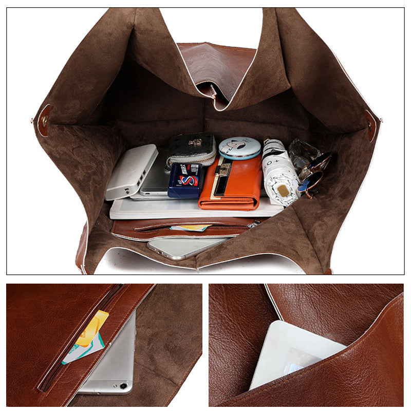 Oversized Leather Weekend Bag