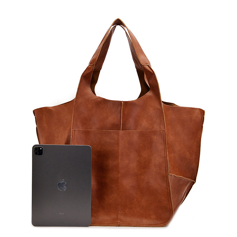 Oversized Leather Weekend Bag