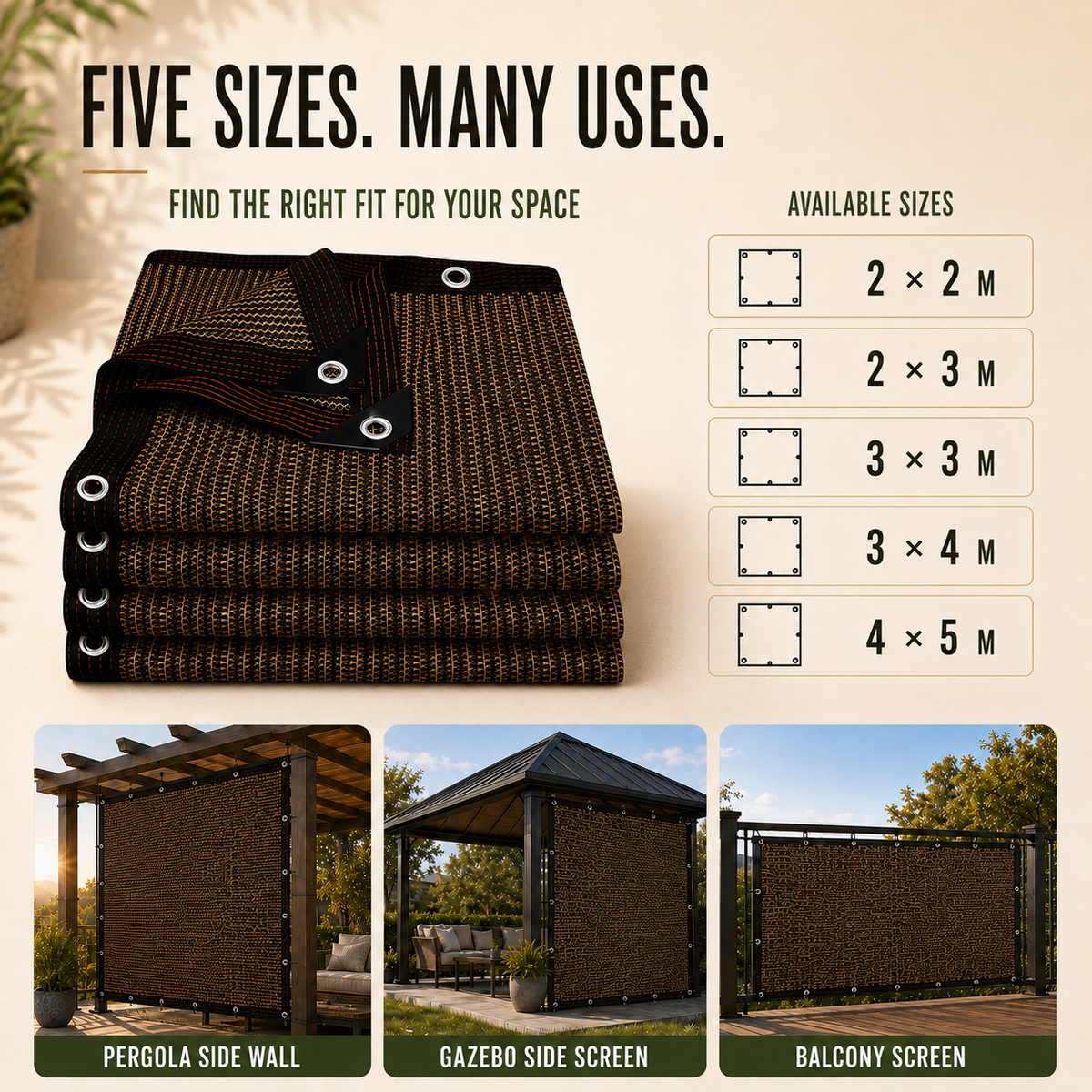 Pergola Side Panel - Gazebo Sidewall Privacy & Sun Screen