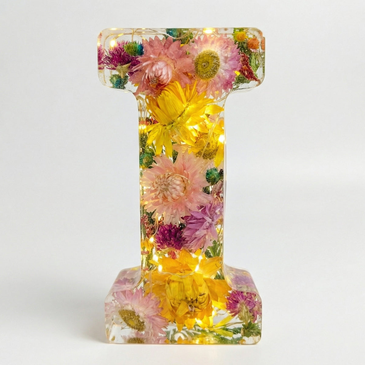Personalized Floral Resin Letter Light