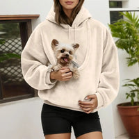 Pet Carrier Hoodie with Front Pouch for Hands-Free Carrying