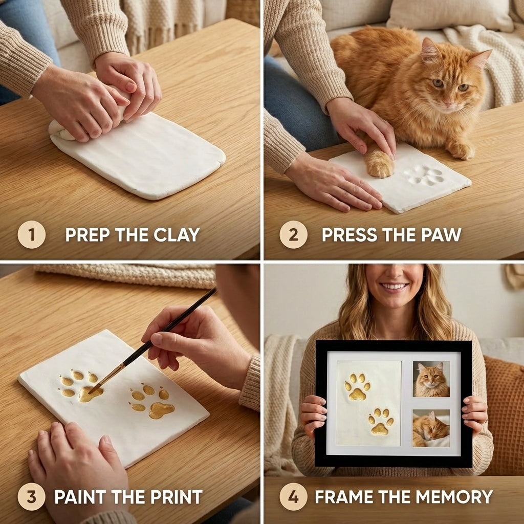 Pet Paw Print Clay Keepsake Kit