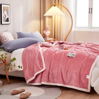Pink flannel fleece blanket