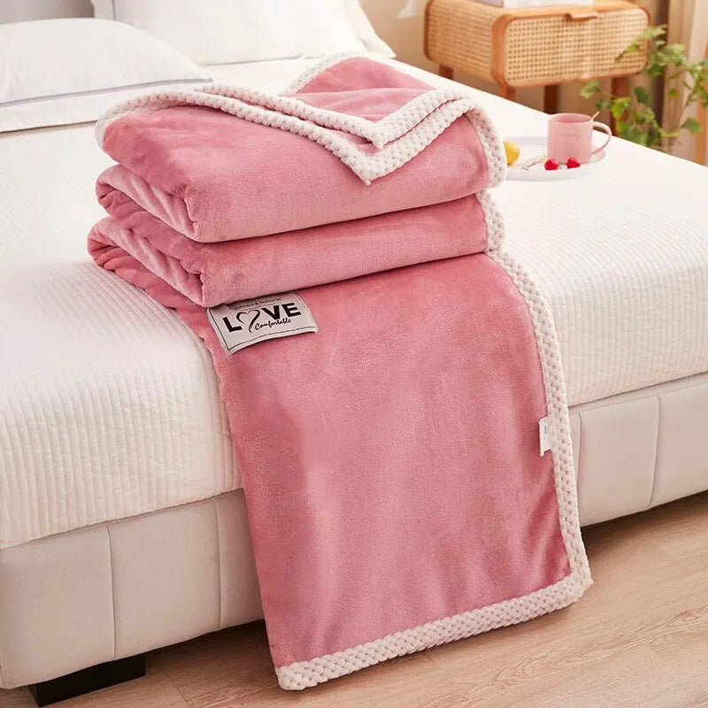 Pink flannel fleece blanket