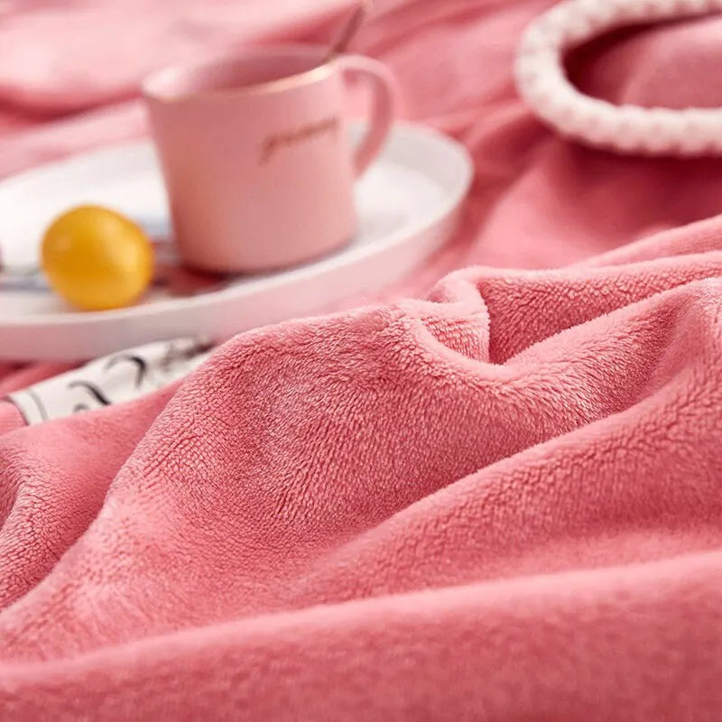 Pink flannel fleece blanket