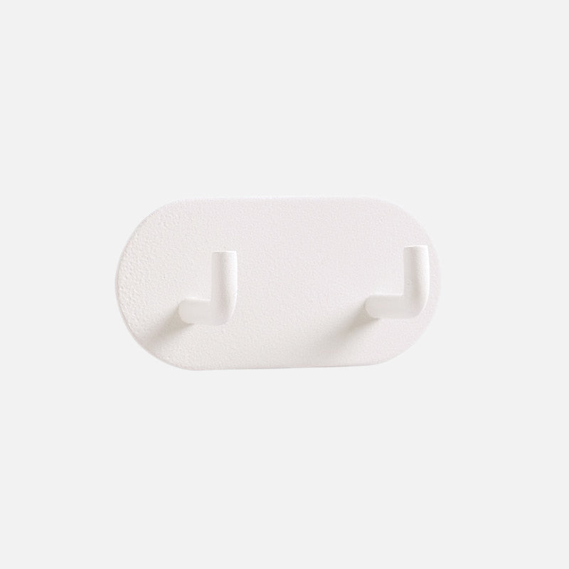 Pink Metal Self-Adhesive Wall Hook - No-Drill Dual Coat Hanger