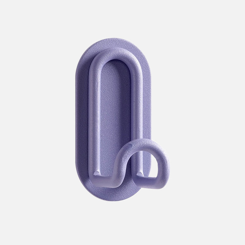 Pink Metal Self-Adhesive Wall Hook - No-Drill Dual Coat Hanger