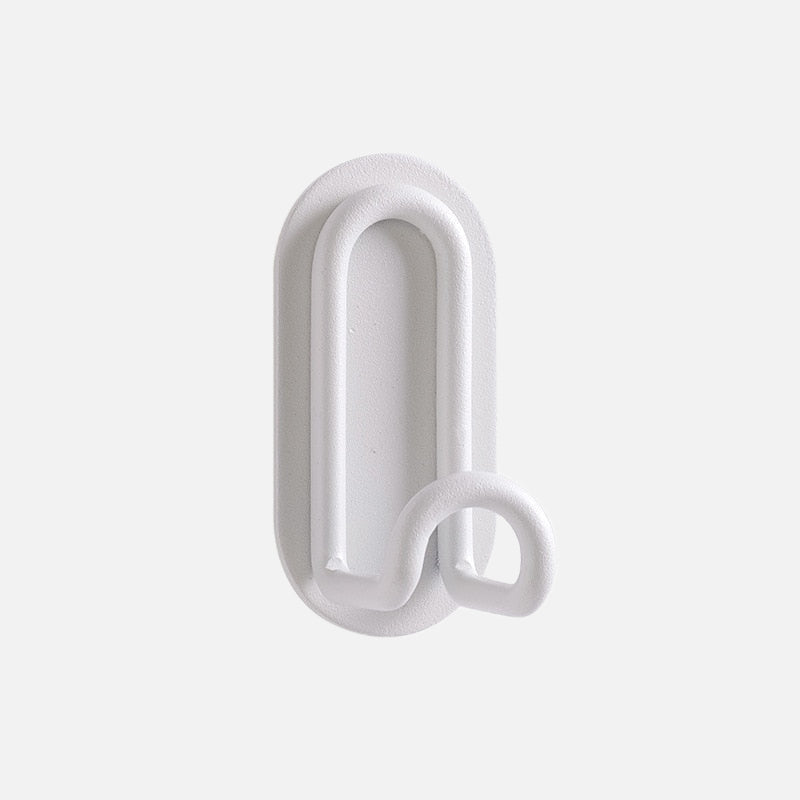 Pink Metal Self-Adhesive Wall Hook - No-Drill Dual Coat Hanger