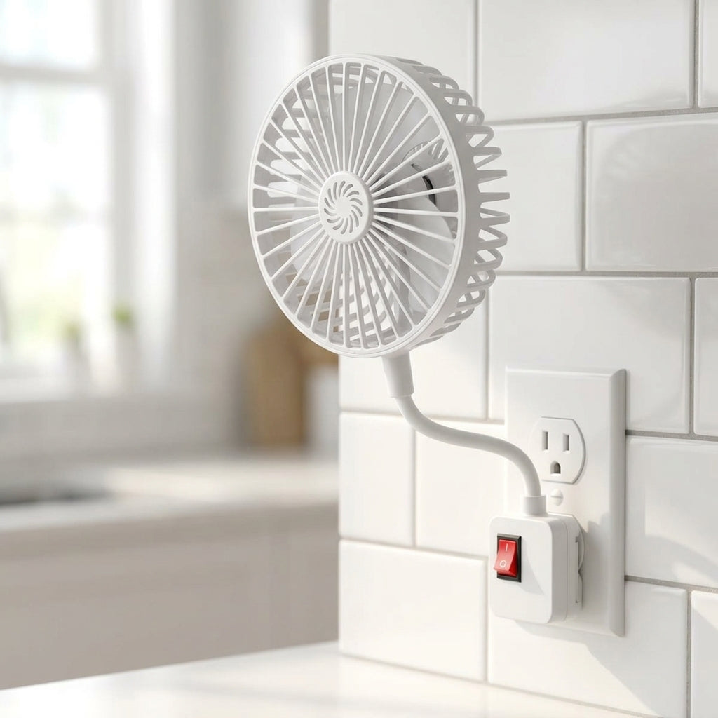 Plug-In Mini Fan with Flexible Neck