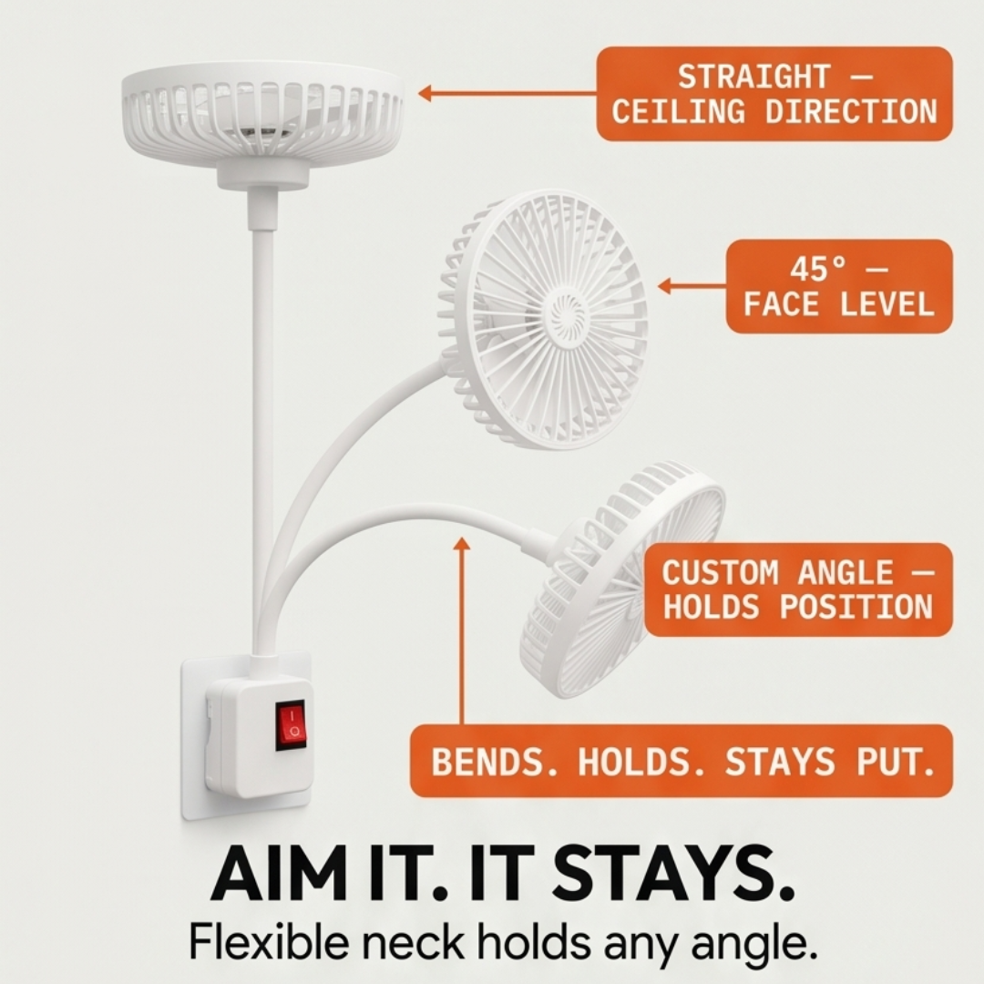 Plug-In Mini Fan with Flexible Neck