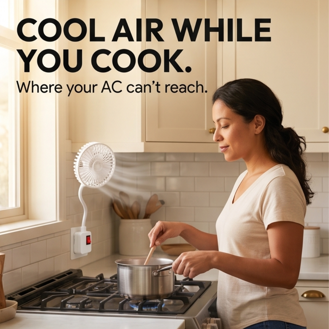 Plug-In Mini Fan with Flexible Neck