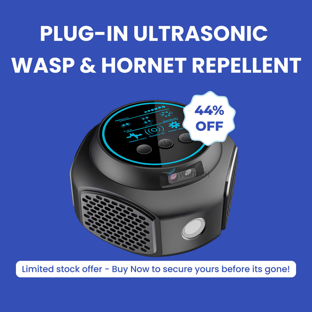 Plug-in Ultrasonic Wasp and Hornet Repellent | Chemical-Free, Silent Protection for Home, Pool, and Patio (Covers 3,200 Sq. Ft.)