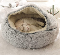 Plush Donut Pet Bed for Small Dogs & Cats