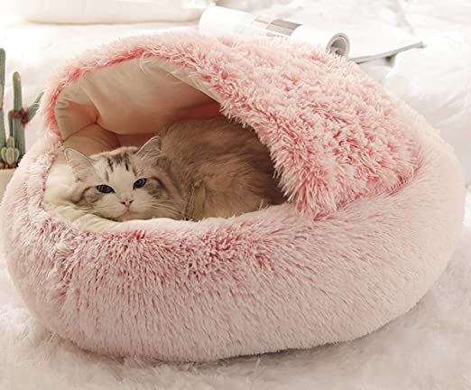 Plush Donut Pet Bed for Small Dogs & Cats