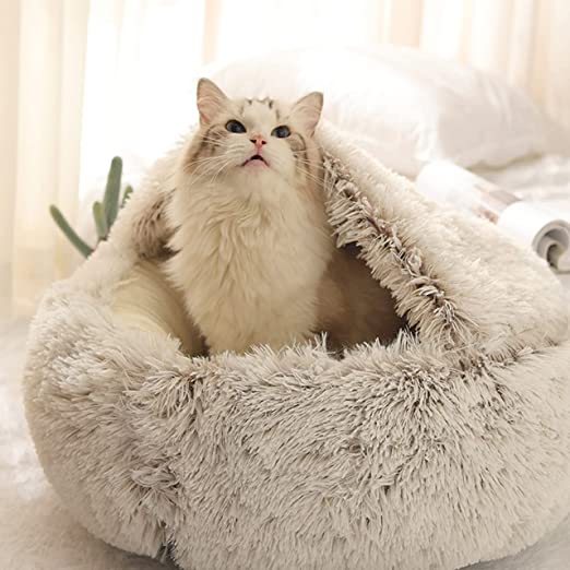Plush Donut Pet Bed for Small Dogs & Cats