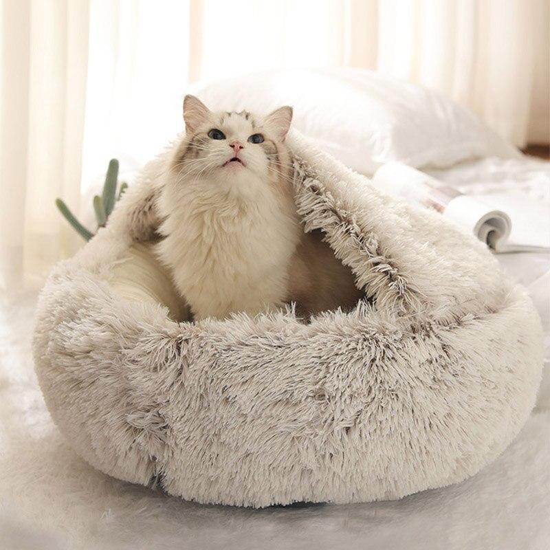 Plush Donut Pet Bed for Small Dogs & Cats