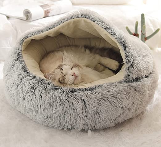 Plush Donut Pet Bed for Small Dogs & Cats