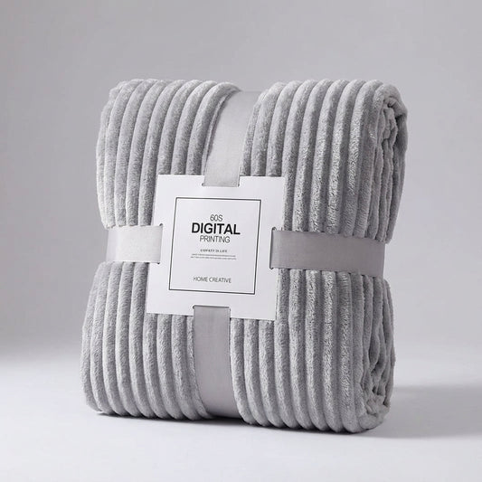 Plush Ribbed Throw Blanket